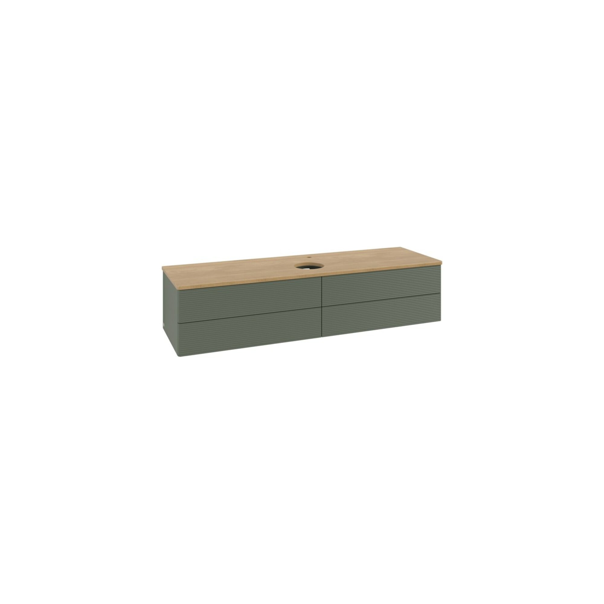 V&B Waschtischunterschrank mit Frontstruktur -Beleuchtung Antao 160x50cm, HL, WBP hon. Oa, le gre. m Lac ; Villeroy & Boch