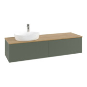V&B Waschtischunterschrank mit Frontstruktur -Beleuchtung Antao 160x50cm, HL, WBP hon. Oa, le gre. m Lac