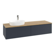 V&B Waschtischunterschrank mit Frontstruktur -Beleuchtung Antao 160x50cm, HL, WBP hon. Oa, md bl. m Lac
