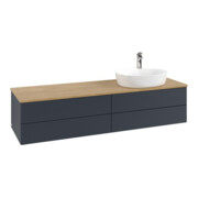 V&B Waschtischunterschrank mit Frontstruktur -Beleuchtung Antao 160x50cm, HL, WBP hon. Oa, md bl. m Lac