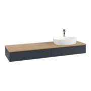 V&B Waschtischunterschrank mit Frontstruktur -Beleuchtung Antao 160x50cm, HL, WBP hon. Oa, md bl. m Lac-3