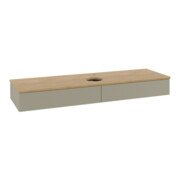 V&B Waschtischunterschrank mit Frontstruktur -Beleuchtung Antao 160x50cm, HL, WBP hon. Oa, st. Gr m Lac