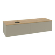 V&B Waschtischunterschrank mit Frontstruktur -Beleuchtung Antao 160x50cm, HL, WBP hon. Oa, st. Gr m Lac