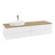 V&B Waschtischunterschrank mit Frontstruktur -Beleuchtung Antao 160x50cm, HL, WBP hon. Oa, wh. m Lac