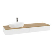 V&B Waschtischunterschrank mit Frontstruktur -Beleuchtung Antao 160x50cm, HL, WBP hon. Oa, wh. m Lac