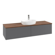 V&B Waschtischunterschrank mit Frontstruktur -Beleuchtung Antao 160x50cm, HL, WBP w. wal, Anthrac. m Lac