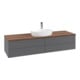 V&B Waschtischunterschrank mit Frontstruktur -Beleuchtung Antao 160x50cm, HL, WBP w. wal, Anthrac. m Lac-1
