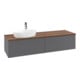 V&B Waschtischunterschrank mit Frontstruktur -Beleuchtung Antao 160x50cm, HL, WBP w. wal, Anthrac. m Lac-3