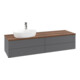 V&B Waschtischunterschrank mit Frontstruktur -Beleuchtung Antao 160x50cm, HL, WBP w. wal, Anthrac. m Lac-3