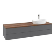 V&B Waschtischunterschrank mit Frontstruktur -Beleuchtung Antao 160x50cm, HL, WBP w. wal, Anthrac. m Lac