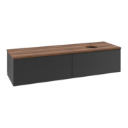 V&B Waschtischunterschrank mit Frontstruktur -Beleuchtung Antao 160x50cm, HL, WBP w. wal, bla m Lac