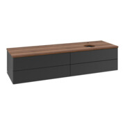 V&B Waschtischunterschrank mit Frontstruktur -Beleuchtung Antao 160x50cm, HL, WBP w. wal, bla m Lac-3