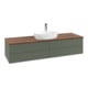 V&B Waschtischunterschrank mit Frontstruktur -Beleuchtung Antao 160x50cm, HL, WBP w. wal, lea gre. m Lac