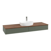 V&B Waschtischunterschrank mit Frontstruktur -Beleuchtung Antao 160x50cm, HL, WBP w. wal, lea gre. m Lac
