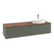 V&B Waschtischunterschrank mit Frontstruktur -Beleuchtung Antao 160x50cm, HL, WBP w. wal, lea gre. m Lac-3