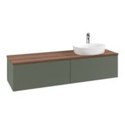 V&B Waschtischunterschrank mit Frontstruktur -Beleuchtung Antao 160x50cm, HL, WBP w. wal, lea gre. m Lac-3