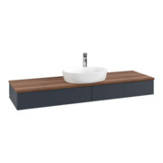 V&B Waschtischunterschrank mit Frontstruktur -Beleuchtung Antao 160x50cm, HL, WBP w. wal, md bl. m Lac