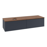 V&B Waschtischunterschrank mit Frontstruktur -Beleuchtung Antao 160x50cm, HL, WBP w. wal, md bl. m Lac