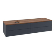 V&B Waschtischunterschrank mit Frontstruktur -Beleuchtung Antao 160x50cm, HL, WBP w. wal, md bl. m Lac