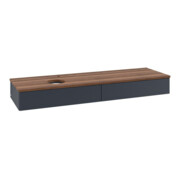V&B Waschtischunterschrank mit Frontstruktur -Beleuchtung Antao 160x50cm, HL, WBP w. wal, md bl. m Lac