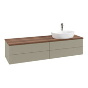 V&B Waschtischunterschrank mit Frontstruktur -Beleuchtung Antao 160x50cm, HL, WBP w. wal, st. Gr m Lac
