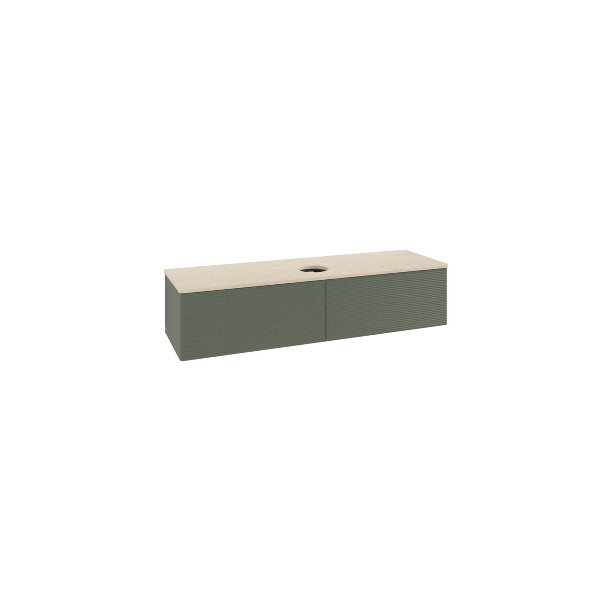 V&B Waschtischunterschrank mit Frontstruktur -Beleuchtung Antao 160x50cm, WBP botti., lea gre. m Lac ; Villeroy & Boch