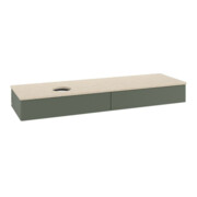V&B Waschtischunterschrank mit Frontstruktur -Beleuchtung Antao 160x50cm, WBP botti., lea gre. m Lac
