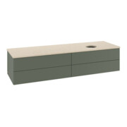 V&B Waschtischunterschrank mit Frontstruktur -Beleuchtung Antao 160x50cm, WBP botti., lea gre. m Lac