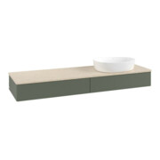 V&B Waschtischunterschrank mit Frontstruktur -Beleuchtung Antao 160x50cm, WBP botti., lea gre. m Lac