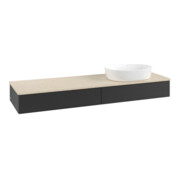 V&B Waschtischunterschrank mit Frontstruktur -Beleuchtung Antao 160x50cm, WBP-farbe botti., bla m Lac