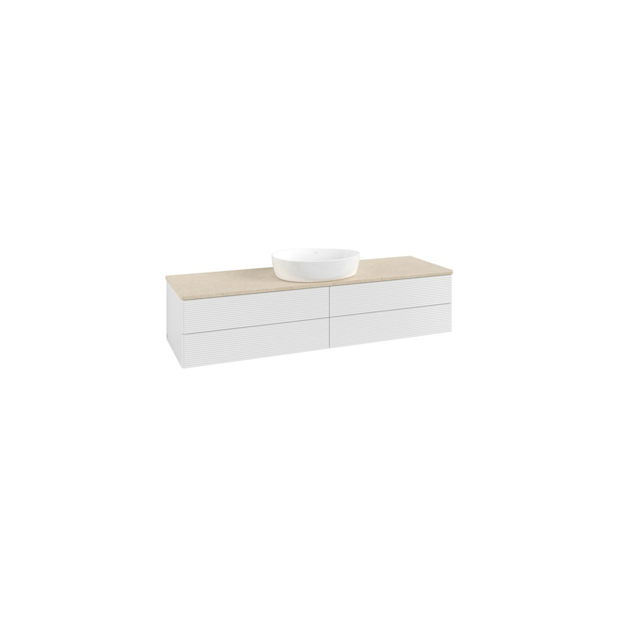 V&B Waschtischunterschrank mit Frontstruktur -Beleuchtung Antao 160x50cm, WBP-farbe botti., glo wh. Lac ; Villeroy & Boch