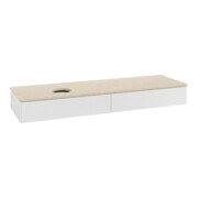 V&B Waschtischunterschrank mit Frontstruktur -Beleuchtung Antao 160x50cm, WBP-farbe botti., glo wh. Lac