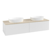 V&B Waschtischunterschrank mit Frontstruktur -Beleuchtung Antao 160x50cm, WBP-farbe botti., glo wh. Lac-4