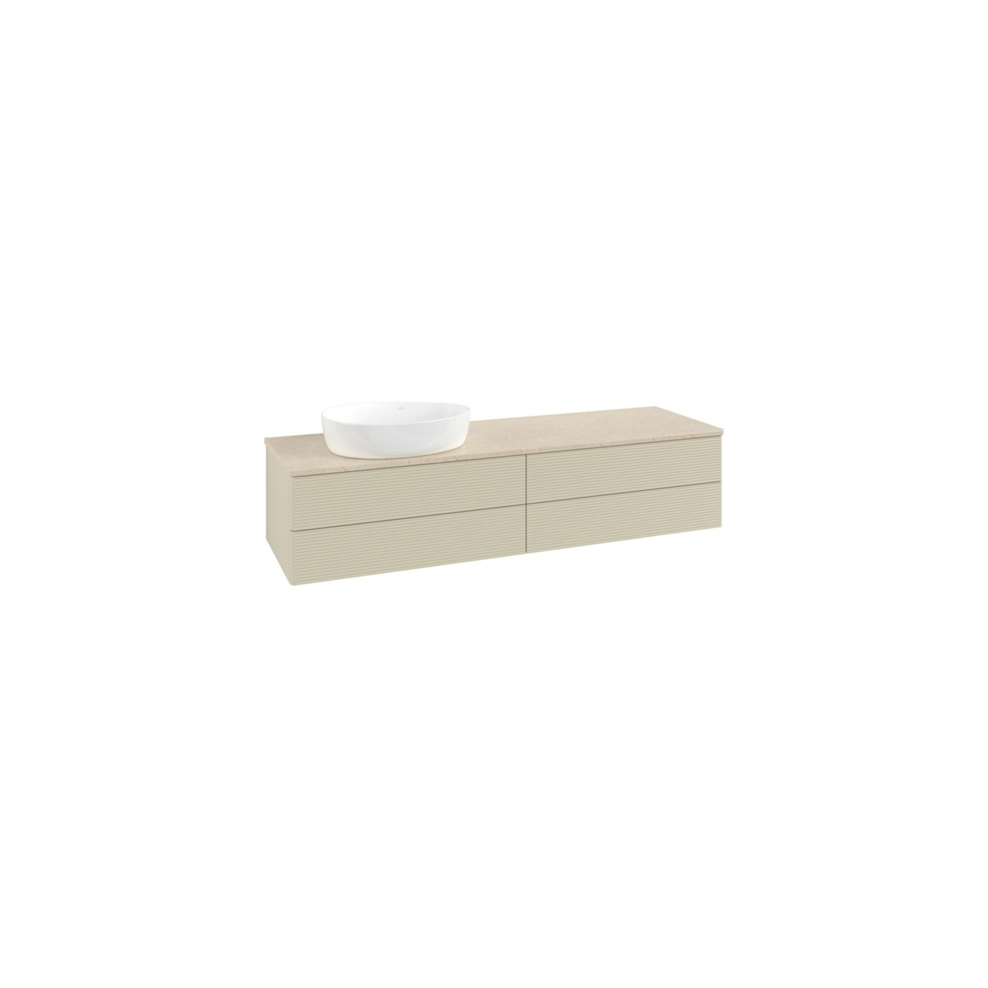 V&B Waschtischunterschrank mit Frontstruktur -Beleuchtung Antao 160x50cm, WBP-farbe botti., si Gr m Lac ; Villeroy & Boch