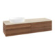 V&B Waschtischunterschrank mit Frontstruktur -Beleuchtung Antao 160x50cm, WBP-farbe botti., warm walnut-3