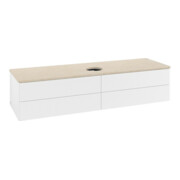 V&B Waschtischunterschrank mit Frontstruktur -Beleuchtung Antao 160x50cm, WBP-farbe botti., wh. m Lac