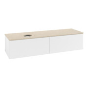 V&B Waschtischunterschrank mit Frontstruktur -Beleuchtung Antao 160x50cm, WBP-farbe botti., wh. m Lac