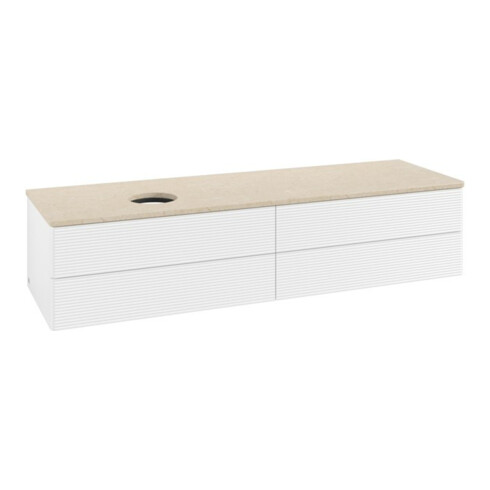 V&B Waschtischunterschrank mit Frontstruktur -Beleuchtung Antao 160x50cm, WBP-farbe botti., wh. m Lac