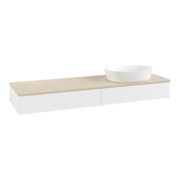 V&B Waschtischunterschrank mit Frontstruktur -Beleuchtung Antao 160x50cm, WBP-farbe botti., wh. m Lac