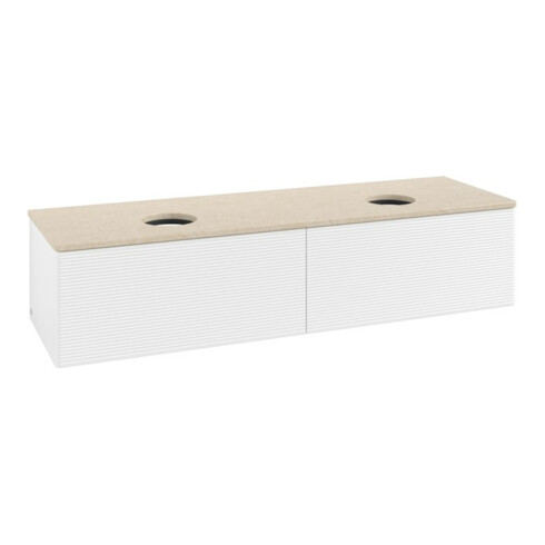 V&B Waschtischunterschrank mit Frontstruktur -Beleuchtung Antao 160x50cm, WBP-farbe botti., wh. m Lac