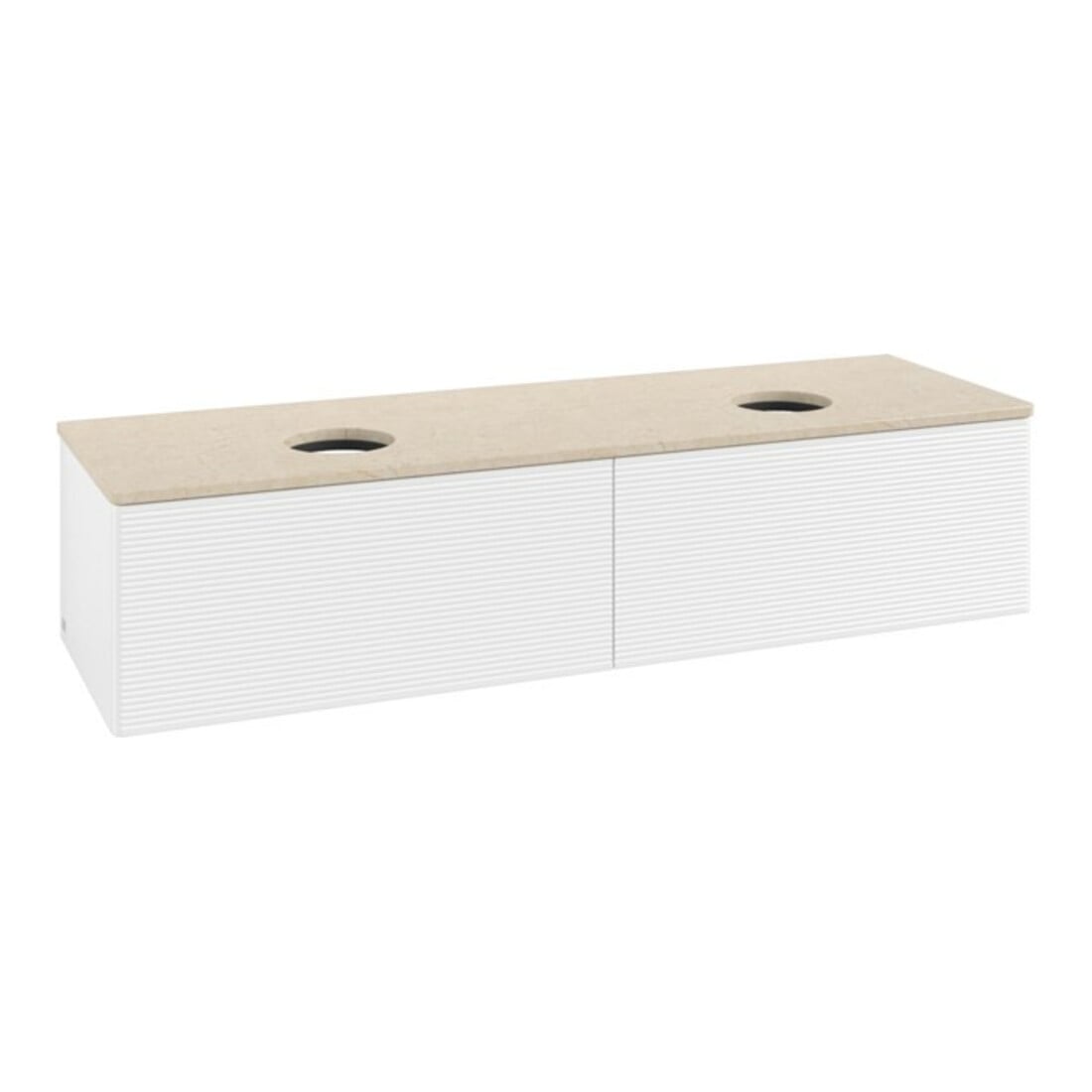 V&B Waschtischunterschrank mit Frontstruktur -Beleuchtung Antao 160x50cm, WBP-farbe botti., wh. m Lac