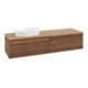 V&B Waschtischunterschrank mit Frontstruktur -Beleuchtung Antao 160x50cm, WBP-farbe hon. Oa, warm walnut-1