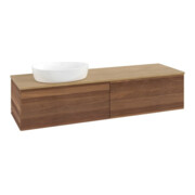V&B Waschtischunterschrank mit Frontstruktur -Beleuchtung Antao 160x50cm, WBP-farbe hon. Oa, warm walnut