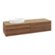 V&B Waschtischunterschrank mit Frontstruktur -Beleuchtung Antao 160x50cm, WBP-farbe hon. Oa, warm walnut-3