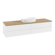 V&B Waschtischunterschrank mit Frontstruktur -Beleuchtung Antao 160x50cm, WBP-farbe hon. Oa, wh. m Lac-3