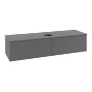 V&B Waschtischunterschrank mit Frontstruktur -Beleuchtung Antao 160x50cm, WBP-farbe Lac, Anthrac. m Lac