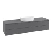 V&B Waschtischunterschrank mit Frontstruktur -Beleuchtung Antao 160x50cm, WBP-farbe Lac, Anthrac. m Lac-3