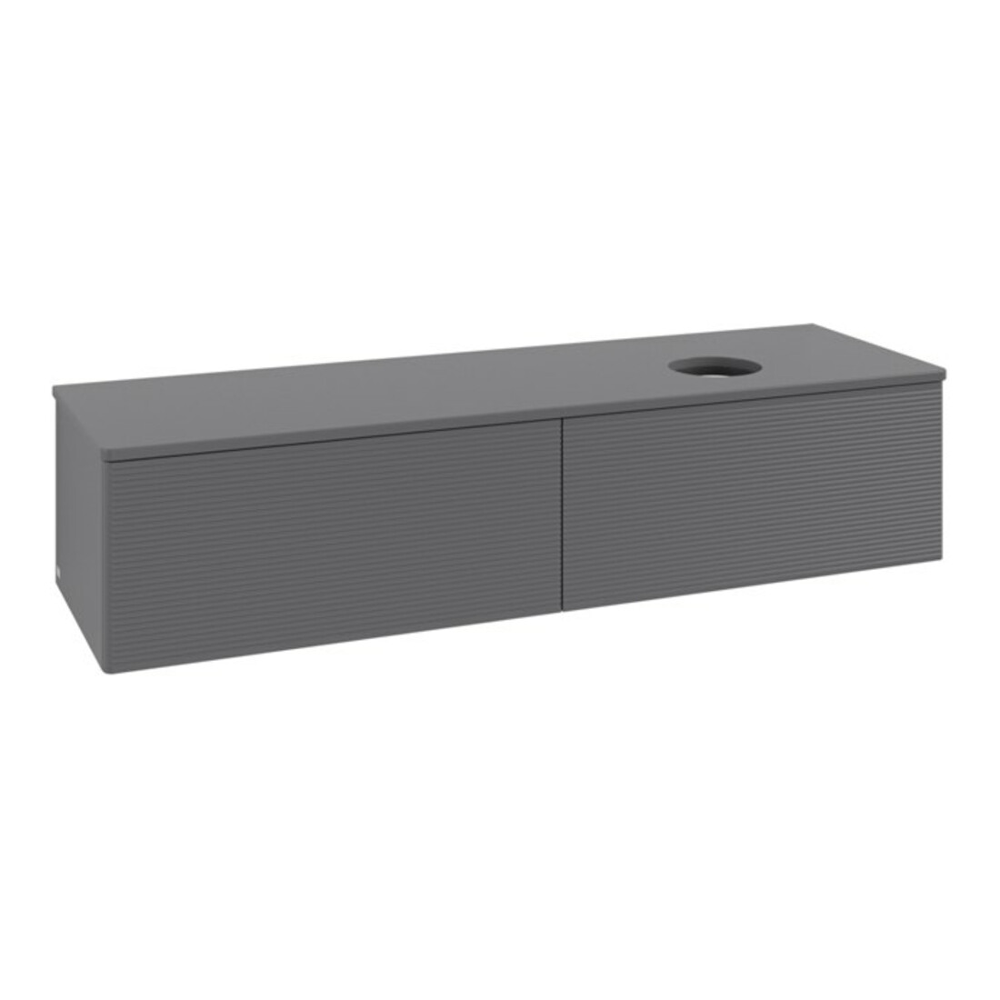 V&B Waschtischunterschrank mit Frontstruktur -Beleuchtung Antao 160x50cm, WBP-farbe Lac, Anthrac. m Lac