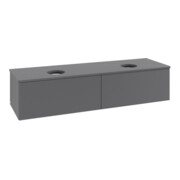 V&B Waschtischunterschrank mit Frontstruktur -Beleuchtung Antao 160x50cm, WBP-farbe Lac, Anthrac. m Lac