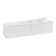 V&B Waschtischunterschrank mit Frontstruktur -Beleuchtung Antao 160x50cm, WBP-farbe Lac, glo wh. lacquer